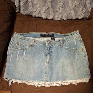 Blu Planet Women's Light Blue Denim Mini Skirt